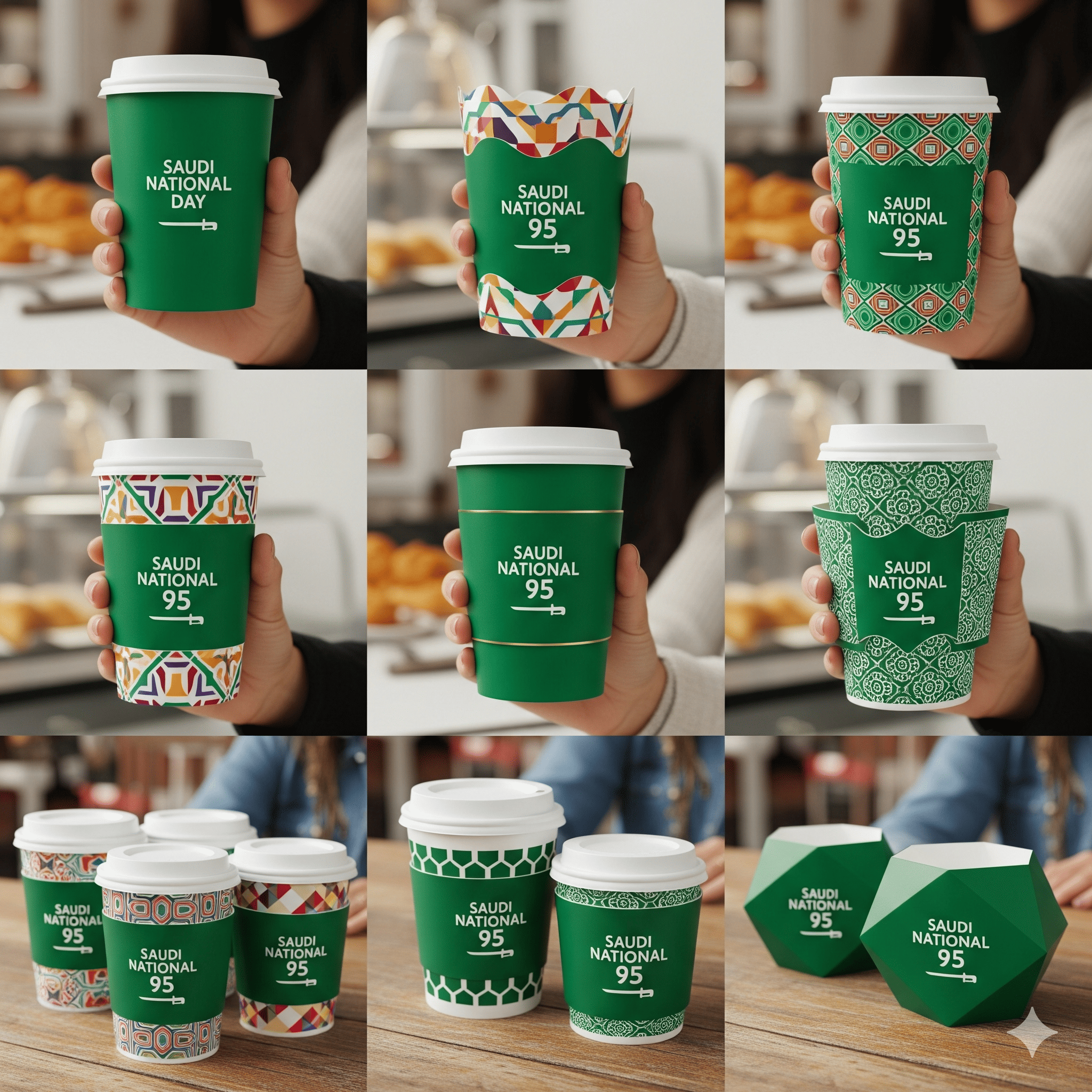 حامل أكواب اليوم الوطني السعودي 95 - حاملات أكواب وطنية - مطابع الرياض